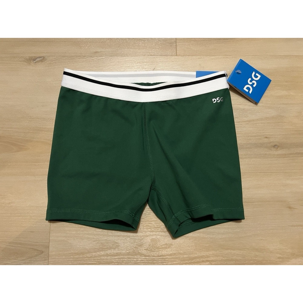 DSG Girls' 3" Momentum Shortie Mid Rise Athletic Shorts, Field Green Size Medium